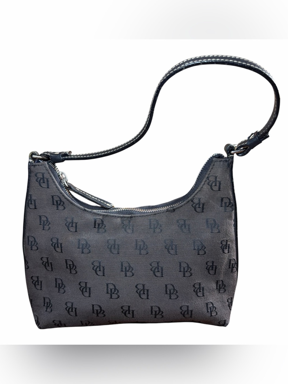 Dooney & Bourke Monogramed Logo Black & Charcoal Gray Shoulder Bag/Purse